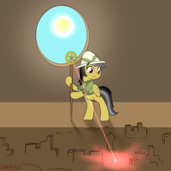 Size: 1000x1000 | Tagged: safe, artist:empyu, daring do, pony, g4, 30 minute art challenge, female, indiana jones, raiders of the lost ark, solo, staff of ra