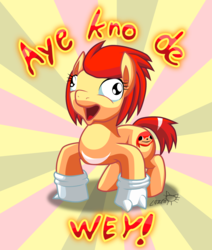 Size: 2194x2583 | Tagged: safe, artist:cazra, oc, oc only, earth pony, pony, clothes, crossover, derp, exploitable meme, gloves, high res, knuckles the echidna, male, meme, open mouth, ponified, rule 85, smiling, solo, sonic the hedgehog, sonic the hedgehog (series), ugandan knuckles, vector, wat, wide eyes