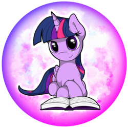 Size: 2539x2539 | Tagged: safe, artist:flamevulture17, twilight sparkle, alicorn, pony, g4, book, cute, female, high res, looking at you, mare, orb, prone, solo, twilight sparkle (alicorn)