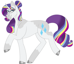 Size: 1612x1396 | Tagged: safe, artist:unicorn-mutual, rarity, pony, unicorn, g4, alternate design, female, rainbow power, simple background, solo, transparent background