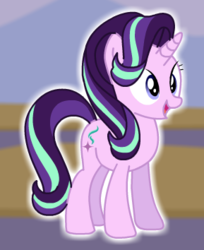 Size: 289x354 | Tagged: safe, starlight glimmer, pony, unicorn, g4, eyes open, female, happy, open mouth, solo, starsue