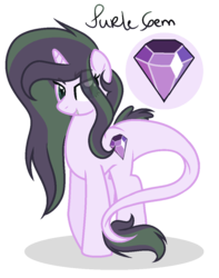 Size: 863x1093 | Tagged: safe, artist:marielle5breda, oc, oc only, oc:purple gem, dracony, hybrid, female, interspecies offspring, offspring, parent:rarity, parent:spike, parents:sparity, simple background, solo, transparent background