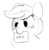 Size: 720x738 | Tagged: safe, artist:dimfann, applejack, earth pony, pony, g4, bust, cowboy hat, cute, female, grayscale, hat, jackabetes, mare, monochrome, mouth hold, nom, portrait, raised eyebrow, reaction image, simple background, sketch, smiling, smirk, solo, wew, white background