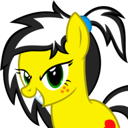 Size: 500x500 | Tagged: safe, oc, oc only, oc:uppercute, earth pony, pony, derpibooru, .svg available, derpibooru badge, grin, meta, simple background, smiling, solo, svg, transparent background, vector