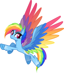 Size: 5000x5671 | Tagged: safe, artist:orin331, rainbow dash, pegasus, pony, g4, absurd resolution, colored wings, concave belly, feathered fetlocks, female, flying, g5 concept leak style, g5 concept leaks, large wings, multicolored wings, rainbow dash (g5 concept leak), rainbow wings, simple background, slender, solo, thin, transparent background, vector, wings