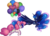 Size: 1024x731 | Tagged: safe, artist:redpandiey, pinkie pie, princess luna, pony, g4, balloon, floating, simple background, then watch her balloons lift her up to the sky, transparent background