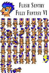 Size: 256x384 | Tagged: safe, artist:akumath, artist:rydelfox, flash sentry, pony, g4, bust, filly fantasy vi, final fantasy, final fantasy vi, pixel art, portrait, sprite, sprite sheet