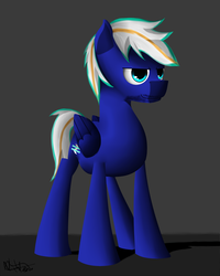 Size: 1024x1280 | Tagged: safe, artist:nixworld, oc, oc only, oc:electric blue, pegasus, pony, art deco, beard, blue, cutie mark, facial hair, male, shadow, simple background, smiling, solo, stallion, standing, wings