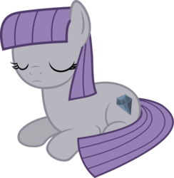 Size: 4392x4500 | Tagged: safe, artist:slb94, maud pie, earth pony, pony, g4, absurd resolution, eyes closed, female, frown, mare, maudabetes, prone, simple background, sleeping, solo, transparent background, vector, wrong cutie mark