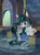 Size: 590x808 | Tagged: safe, artist:bakuel, capricorn (g4), earth pony, pony, g4, capricorn, crossed hooves, cute, female, horns, horoscope, legs in the water, mare, partially submerged, ponified, ponyscopes, scenery, solo, tongue out, water, zodiac