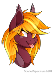 Size: 954x1356 | Tagged: safe, artist:scarlet-spectrum, oc, oc only, oc:autumn, pony, :p, bust, portrait, silly, simple background, tongue out, transparent background