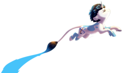 Size: 5000x3000 | Tagged: safe, artist:maxiima, oc, oc only, classical unicorn, pony, unicorn, horn, leaping, leonine tail, paint, simple background, solo, transparent background, unshorn fetlocks