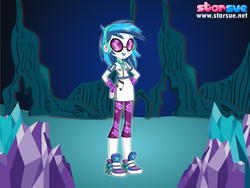 Size: 800x600 | Tagged: safe, artist:user15432, dj pon-3, vinyl scratch, equestria girls, g4, clothes, dressup, glasses, gloves, hasbro, hasbro studios, headphones, leggings, shoes, sneakers, solo, starsue