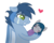 Size: 848x676 | Tagged: safe, artist:lieutenantkyohei, oc, oc only, oc:amadeus, oc:kyohei, bat pony, pony, baby, baby pony, crying, father and son, holding a pony, male, simple background, stallion, swaddling, tears of joy, transparent background