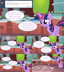 Size: 1284x1444 | Tagged: safe, artist:hakunohamikage, twilight sparkle, alicorn, pony, ask-princesssparkle, g4, ask, chalk, female, golden oaks library, magic, magic circle, solo, tumblr, twilight sparkle (alicorn)