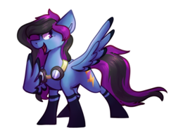 Size: 1024x792 | Tagged: safe, artist:crownedspade, oc, oc only, pegasus, pony, female, goggles, mare, simple background, solo, transparent background