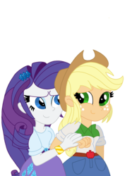 Size: 2048x2732 | Tagged: safe, artist:cinnamon-swirls, applejack, rarity, equestria girls, g4, female, high res, lesbian, ship:rarijack, shipping, simple background, transparent background