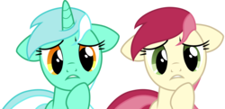 Size: 6195x3000 | Tagged: safe, artist:cloudy glow, lyra heartstrings, roseluck, earth pony, pony, unicorn, g4, green isn't your color, show accurate, simple background, transparent background, vector
