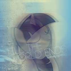Size: 800x800 | Tagged: dead source, safe, artist:penguinsn1fan, artist:yanoda, twilight sparkle, pony, g4, album, album cover, britney spears, cover, female, parody, ponified, ponified album cover, solo, song reference, till the world ends