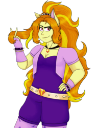 Size: 4869x6528 | Tagged: safe, artist:cornerverse, adagio dazzle, anthro, equestria girls, g4, absurd resolution, amulet, cat ears, clothes, female, fingerless gloves, gloves, leggings, shorts, simple background, solo, spiked wristband, transparent background, wristband