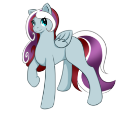 Size: 675x600 | Tagged: safe, artist:karra-shi, oc, oc only, pegasus, pony, female, mare, ponysona, raised hoof, simple background, smiling, solo, transparent background