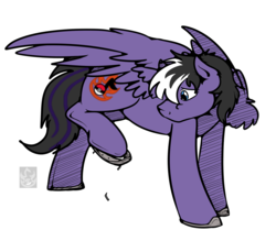 Size: 1660x1455 | Tagged: safe, artist:stormblaze-pegasus, oc, oc only, oc:stormblaze, pegasus, pony, female, horseshoes, looking back, mare, nailed-on horseshoes, simple background, solo, transparent background