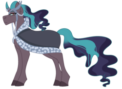 Size: 1675x1227 | Tagged: safe, artist:unicorn-mutual, oc, oc only, pony, unicorn, female, mare, offspring, parent:coloratura, parent:king sombra, simple background, solo, transparent background