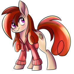 Size: 800x800 | Tagged: dead source, safe, artist:wubcakeva, oc, oc only, oc:cupcake slash, pony, clothes, cute, hoodie, simple background, smiling, solo, transparent background