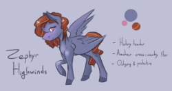 Size: 1264x670 | Tagged: safe, artist:surcouff, oc, oc only, oc:zephyr highwinds, pegasus, pony, female, mare, reference sheet, solo