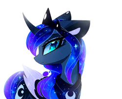 Size: 2702x2203 | Tagged: safe, artist:magnaluna, princess luna, alicorn, pony, g4, cute, cute little fangs, fangs, female, high res, luna is not amused, mare, simple background, slit pupils, solo, unamused, white background