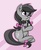 Size: 820x1011 | Tagged: safe, artist:plunger, octavia melody, symphonia melody, earth pony, pony, g4, my little pony: the movie, :o, abstract background, bow, cute, featured image, female, hair bow, hug, looking up, mare, open mouth, pigtails, pink background, plushie, sitting, solo, symphonibetes, tail bow, underhoof