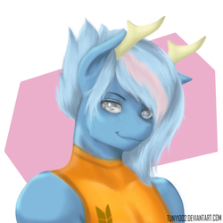 Size: 2480x2480 | Tagged: safe, artist:tuny1002, oc, oc only, oc:moosin, anthro, anthro oc, bust, high res, horn, portrait, solo