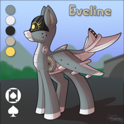 Size: 1536x1536 | Tagged: safe, artist:sugaryviolet, oc, oc only, oc:eveline, original species, plane pony, pony, commission, harrier, plane, reference sheet, solo