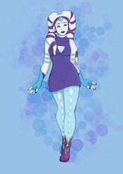 Size: 1536x2173 | Tagged: safe, artist:kutekiki, rarity, twi'lek, g4, clothes, crossover, dress, female, simple background, solo, species swap, star wars