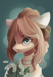 Size: 2332x3350 | Tagged: safe, artist:domidelance, oc, oc only, pony, female, flower, high res, mare, solo
