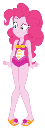Size: 3578x10000 | Tagged: safe, artist:g-side sf, artist:gabosor, derpibooru exclusive, pinkie pie, equestria girls, equestria girls specials, g4, my little pony equestria girls: better together, my little pony equestria girls: forgotten friendship, absurd resolution, bow, bow swimsuit, clothes, feet, female, flip-flops, frilled swimsuit, heart, legs, legs together, one-piece swimsuit, pink swimsuit, pinkie pie swimsuit, raised eyebrow, sandals, simple background, solo, swimsuit, toes, transparent background, tricolor swimsuit, vector