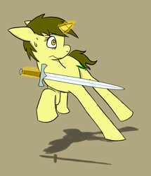 Size: 1665x1938 | Tagged: safe, artist:crazeguy, derpibooru exclusive, oc, oc only, pony, unicorn, female, solo, sword, weapon