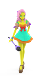 Size: 600x1024 | Tagged: safe, derpibooru exclusive, fluttershy, g4, 3d, 3d model, magic wand, wand