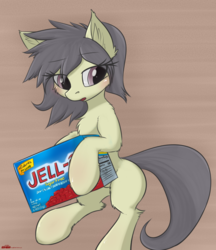 Size: 2016x2328 | Tagged: safe, artist:orang111, oc, oc only, oc:gawul, earth pony, pony, female, gift art, high res, jello, mare, solo