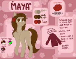 Size: 2280x1771 | Tagged: safe, artist:melpone, oc, oc only, oc:maya, earth pony, pony, clothes, female, mare, reference sheet, solo, sweater