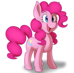 Size: 1200x1180 | Tagged: safe, artist:alphab33, pinkie pie, earth pony, pony, g4, chibi, female, happy, mare, simple background, solo, white background