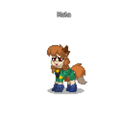 Size: 400x400 | Tagged: safe, oc, oc:kala, earth pony, fox, fox pony, hybrid, original species, pony, pony town, clothes, ponified, simple background, transparent background