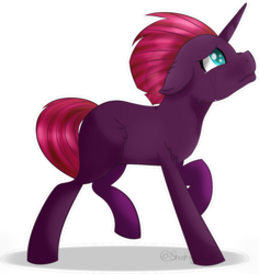 Size: 1024x1086 | Tagged: safe, artist:miserisyt, artist:shootingstaryt, fizzlepop berrytwist, tempest shadow, pony, unicorn, g4, my little pony: the movie, crying, female, filly, filly tempest shadow, floppy ears, mare, raised leg, simple background, solo, transparent background, younger