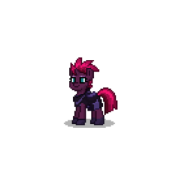 Size: 400x400 | Tagged: safe, artist:venombronypl, tempest shadow, pony, pony town, g4, my little pony: the movie, female, mare, pixel art, simple background, smiling, solo, standing