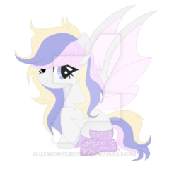 Size: 400x406 | Tagged: safe, artist:magicdarkart, oc, oc only, bat pony, pony, base used, clothes, female, mare, obtrusive watermark, simple background, sitting, socks, solo, transparent background, watermark