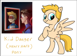 Size: 1380x1002 | Tagged: safe, artist:smurfettyblue, derpibooru exclusive, pegasus, pony, base used, henry danger, henry hart, jace norman, kid danger, nickelodeon, ponified