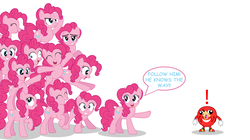 Size: 6117x3415 | Tagged: safe, artist:aleximusprime, pinkie pie, earth pony, pony, g4, :t, biting, clone, crossover, cute, dead meme, derp, diapinkes, exclamation point, eyes closed, female, frown, glare, grin, jumping, knuckles the echidna, knuckles-pinkie war, lidded eyes, looking back, looking up, male, mare, meme, multeity, nom, oh no, on top, open mouth, pinkie clone, pointing, ponies riding ponies, puffy cheeks, raised hoof, riding, role reversal, self riding, simple background, smiling, smirk, sonic the hedgehog, sonic the hedgehog (series), speech bubble, squee, surprised, tail bite, too much pink energy is dangerous, ugandan knuckles, waving, white background, wide eyes