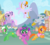 Size: 2832x2568 | Tagged: safe, artist:razorbladetheunicron, oc, oc only, oc:citrus surprise, oc:firestorm swirl, oc:lilac, oc:prairie, oc:rose gold, oc:smokey whistle, dracony, earth pony, hybrid, pegasus, pony, unicorn, lateverse, alternate universe, base used, bow, bracelet, clothes, cutie mark, fire, flower, group, headband, high res, interspecies offspring, jewelry, next generation, offspring, parent:amethyst star, parent:birch bucket, parent:flitter, parent:limestone pie, parent:lotus blossom, parent:prince blueblood, parent:saffron masala, parent:soarin', parent:spike, parent:thunderlane, parents:amespike, parents:bluemasala, parents:flitterlane, parents:limin', parents:lotusbucket, ponyville, rocket boots, scarf, shipping, shirt, slippers