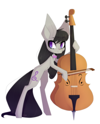 Size: 2209x2741 | Tagged: safe, artist:sugardaddyy, octavia melody, earth pony, pony, g4, big ears, bipedal, cello, female, high res, hoof hold, mare, musical instrument, simple background, solo, transparent background