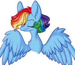 Size: 1568x1364 | Tagged: safe, artist:dianamur, artist:moonhoek, rainbow dash, pegasus, pony, alternate hairstyle, bust, female, mare, one eye closed, portrait, simple background, solo, transparent background, wink